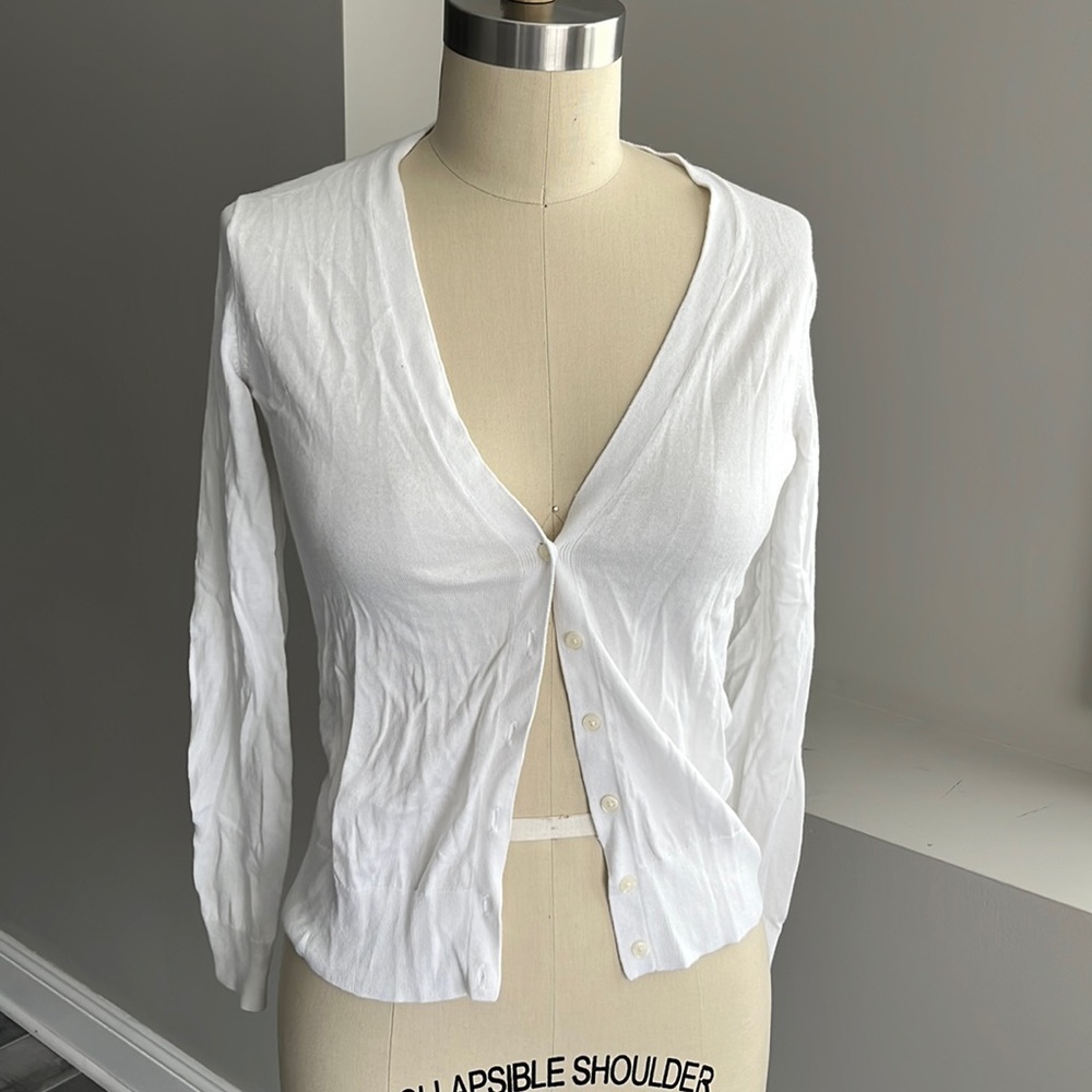 Banana Republic White Cardigan Sweater